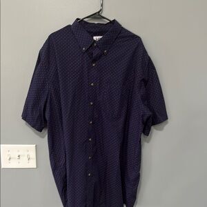 Classic Navy and Red Men's Button-Down Shirt